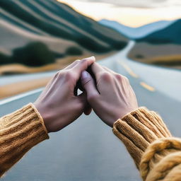 A close-up shot of two hands intertwined, symbolizing a deep connection between two people