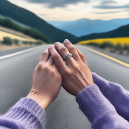 A close-up shot of two hands intertwined, symbolizing a deep connection between two people