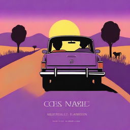 A simple cover drawn with a scenic road, with a car driving away