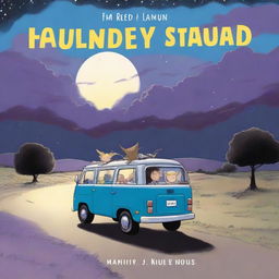 A simple cover drawn with a scenic road, focusing on a black van