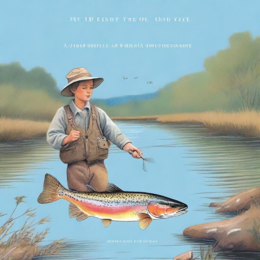 A cover for the book titled 'My First Trout on Dry Flies'