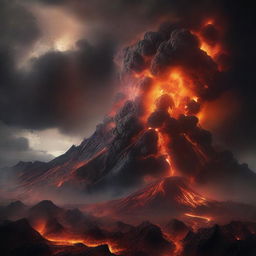 A dramatic depiction of planet Earth undergoing a volcanic apocalypse