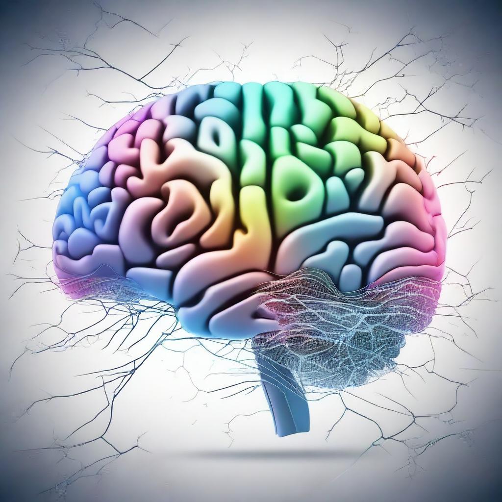 A detailed illustration of a human brain with various sections highlighted to represent different psychological functions