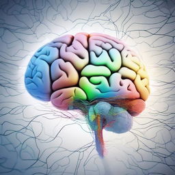 A detailed illustration of a human brain with various sections highlighted to represent different psychological functions