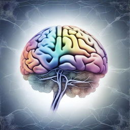 A detailed illustration of a human brain with various sections highlighted to represent different psychological functions