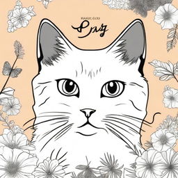 Create a cover image for a cat coloring book