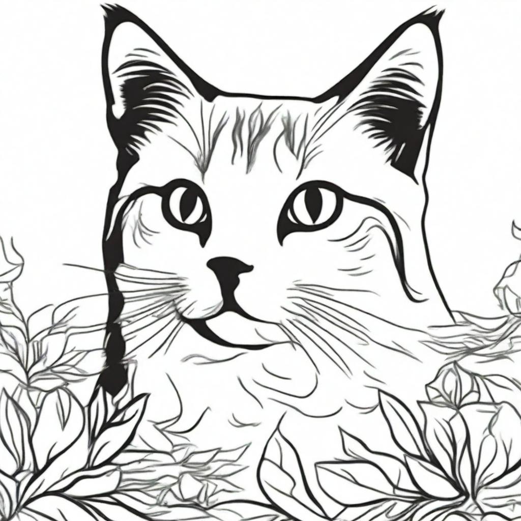 Create a cover image for a cat coloring book