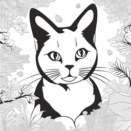 Create a cover image for a cat coloring book