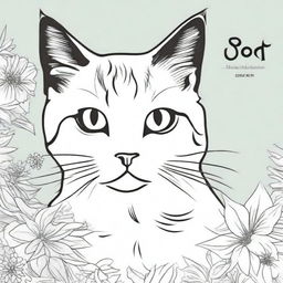 Create a cover image for a cat coloring book