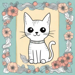 Design a book cover for a cat coloring book