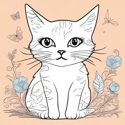 Design a book cover for a cat coloring book