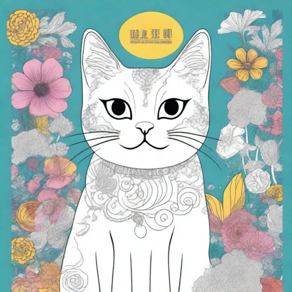 Create the best book cover for a cat coloring book