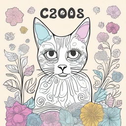 Create the best book cover for a cat coloring book