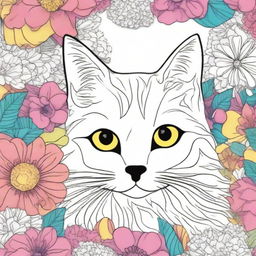 Create the best book cover for a cat coloring book