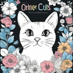 Design the best book cover for a coloring book focused on cats