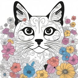 Design the best book cover for a coloring book focused on cats