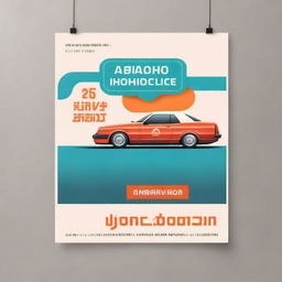 Create an advertisement poster with the text 'Авто из Японии 
Вячеслав +79137631809
Смотри видео-подробности ниже'