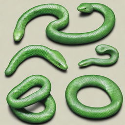 Create a detailed texture map for a green snake body with a scale pattern