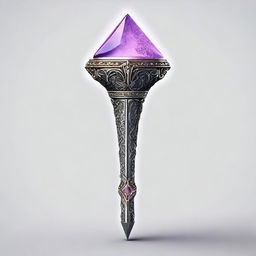 A magical stone scepter with a floating stone on top, designed in a Dungeons & Dragons style