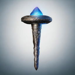 A magical stone scepter with a floating stone on top, designed in a Dungeons & Dragons style