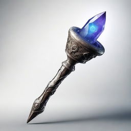 A magical stone scepter with a floating stone on top, designed in a Dungeons & Dragons style