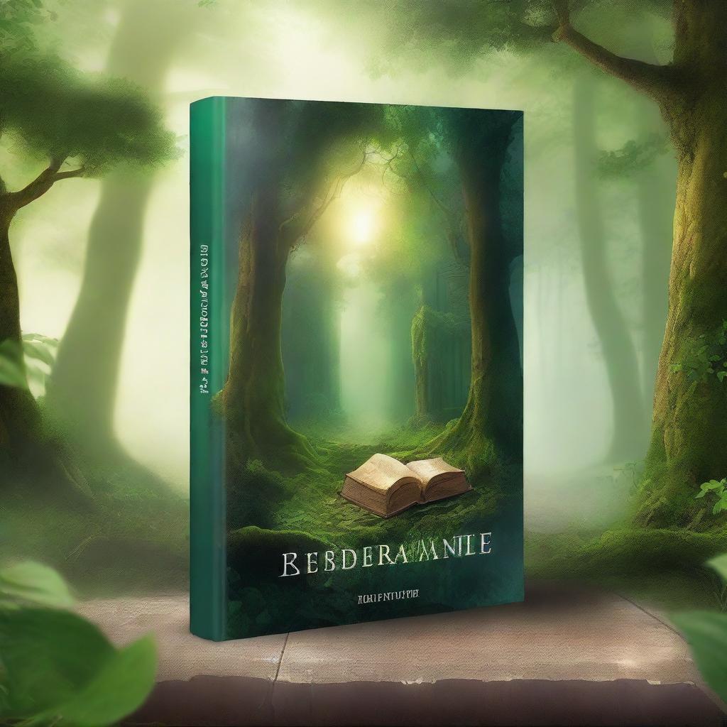 Create an engaging book cover featuring a mystical forest with a hidden ancient temple