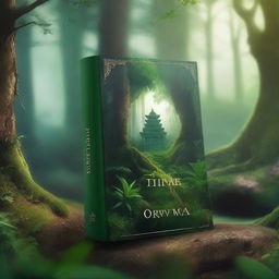 Create an engaging book cover featuring a mystical forest with a hidden ancient temple