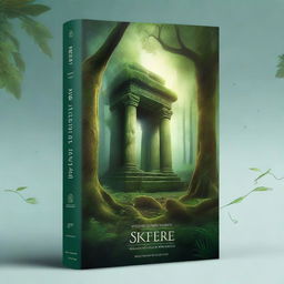 Create an engaging book cover featuring a mystical forest with a hidden ancient temple