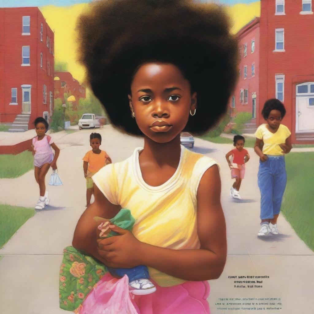 A book cover for an autobiography featuring an African American thin woman with a baby girl strapped to her chest and a diaper bag with items falling out