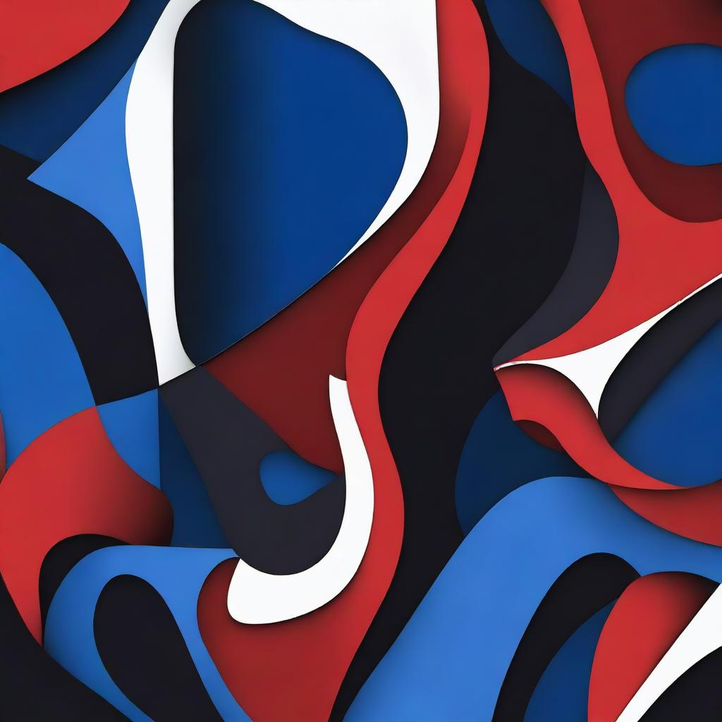 An abstract image featuring the colors blue, red, and black in a harmonious blend