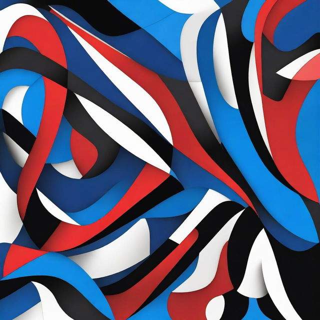 An abstract image featuring the colors blue, red, and black in a harmonious blend