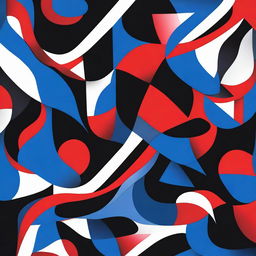 An abstract image featuring the colors blue, red, and black in a harmonious blend