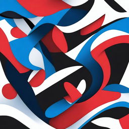 An abstract image featuring the colors blue, red, and black in a harmonious blend