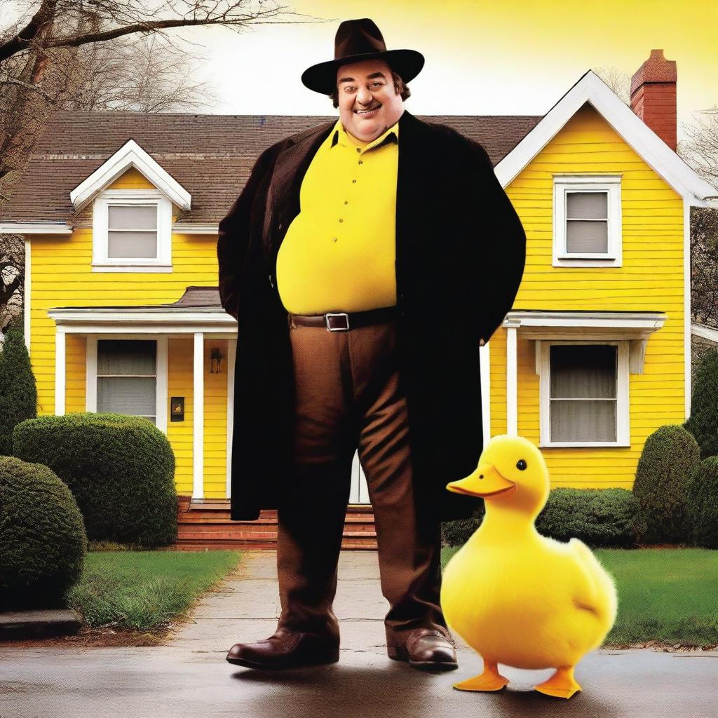 A movie poster for the film 'Uncle Buck' but with the main character replaced by a yellow duck