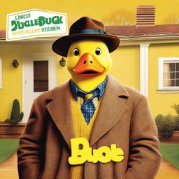 A movie poster for the film 'Uncle Buck' but with the main character replaced by a yellow duck