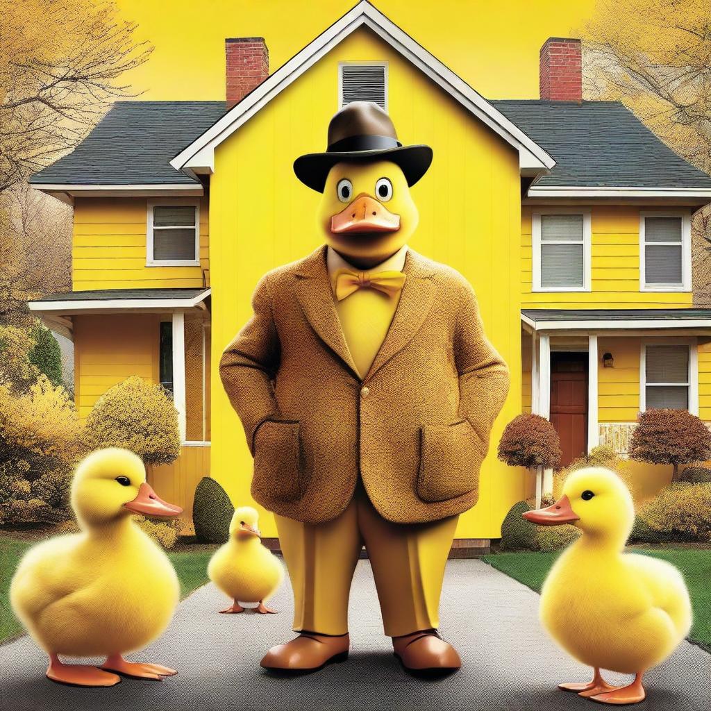 A movie poster for the film 'Uncle Duck,' a parody of 'Uncle Buck' but with the main character replaced by a yellow duck