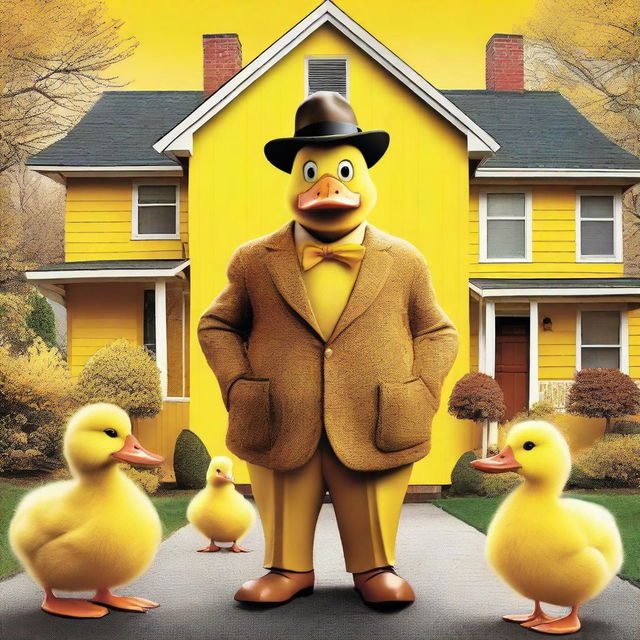 A movie poster for the film 'Uncle Duck,' a parody of 'Uncle Buck' but with the main character replaced by a yellow duck