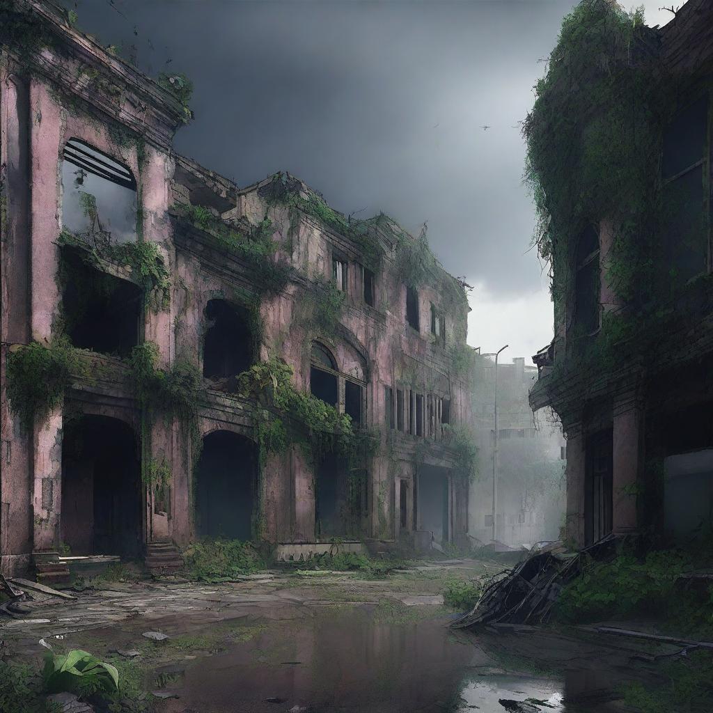 A detailed image of an abandoned city