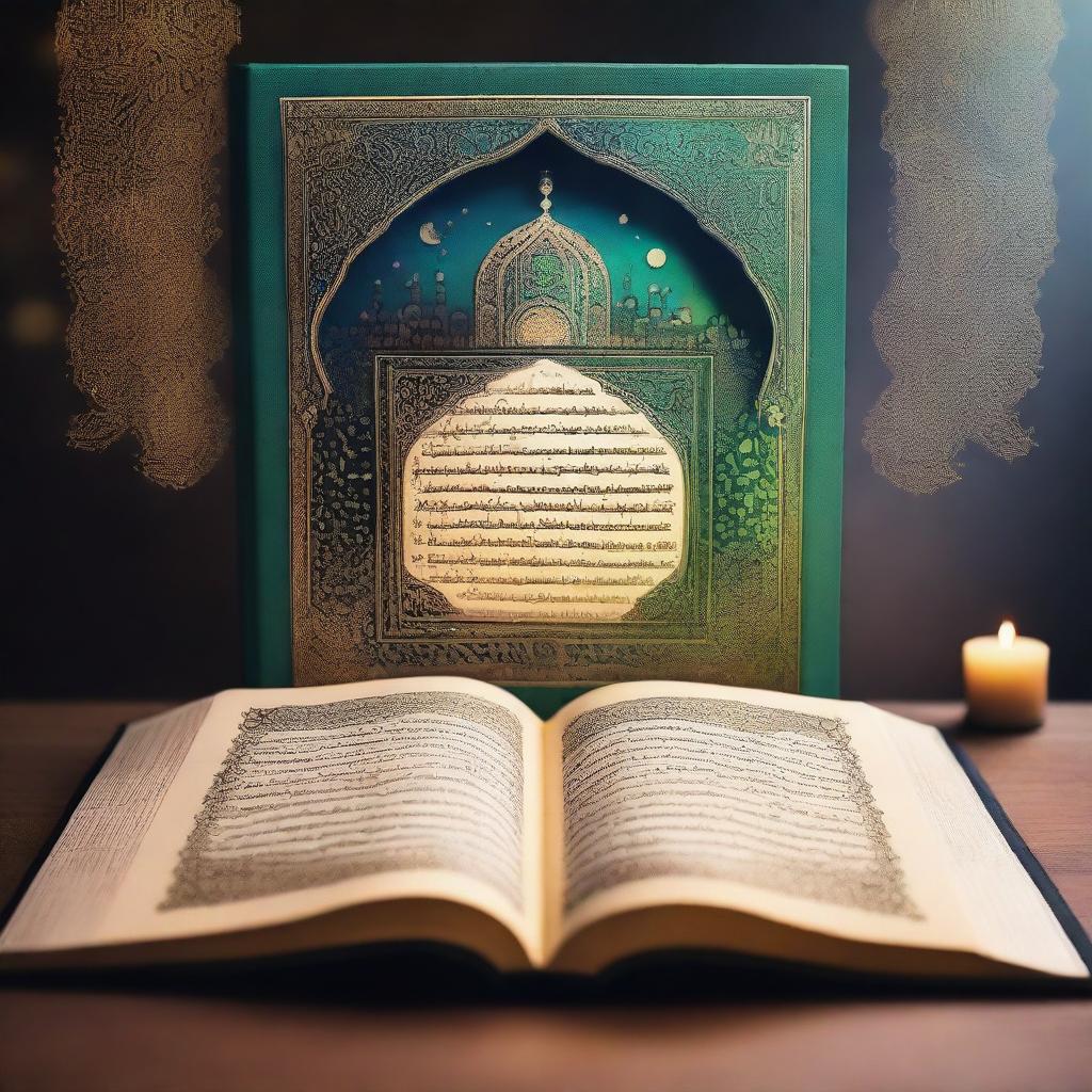 A beautifully illuminated Quran book opened to a page showcasing a miraculous event