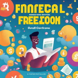 A vibrant and engaging book cover that illustrates the concept of financial freedom for young adults