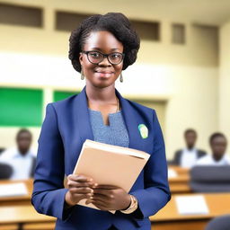 A tall, outspoken woman who is a professor at the University of Nigeria