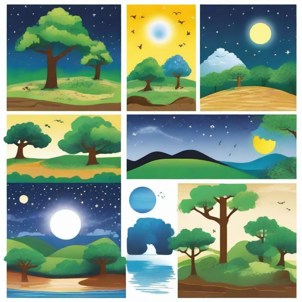 Create an educational and cultural image depicting the Amazonian summer and winter seasons, highlighting the science and culture for teaching astronomy in the training of elementary science teachers in the municipality of São João da Ponta