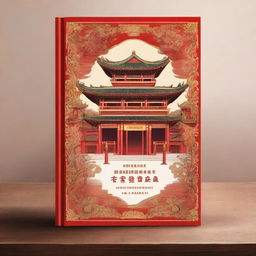 A beautifully illustrated book resting on an ancient wooden table inside a traditional Chinese temple