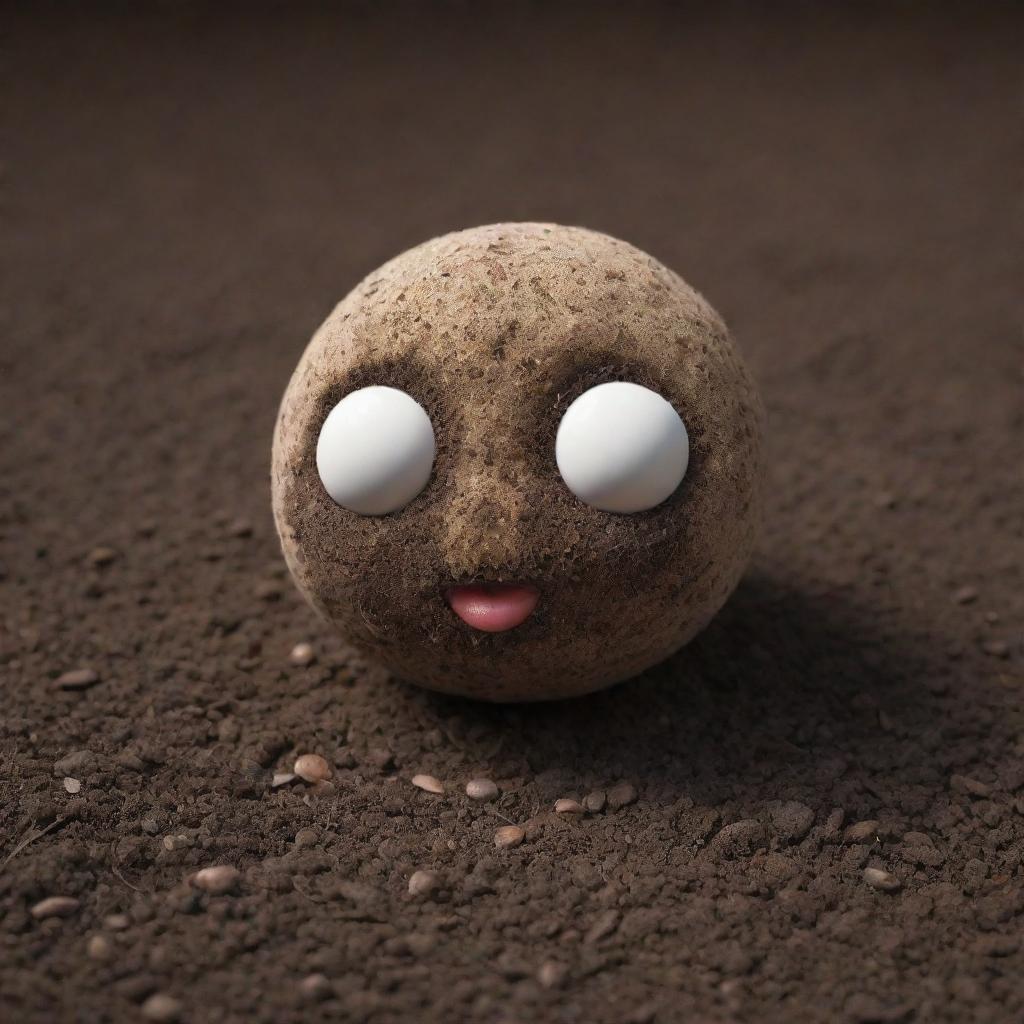 Imagine a seed in photorealistic detail, gains an anthropomorphic persona and engages in conversation. It carries vivid facial expressions on its tiny form surrounded by realistic soil texture and under the natural light of a usual day.