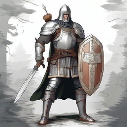 Create an illustration of a well-armored Baltic warrior