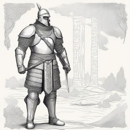 Create an illustration of a well-armored Baltic warrior