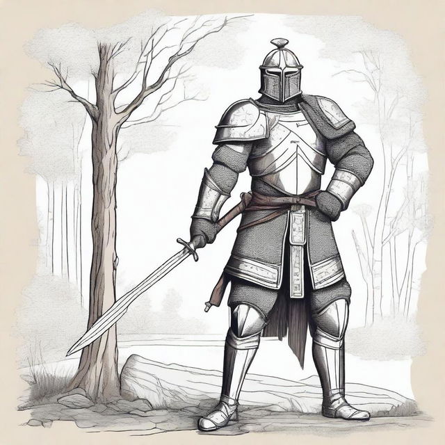 Create an illustration of a well-armored Baltic warrior