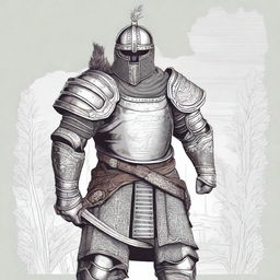 Create an illustration of a well-armored Baltic warrior