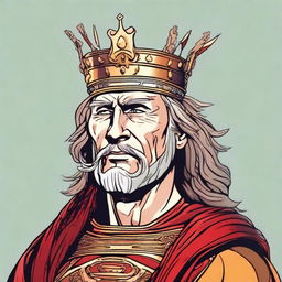 Create an illustration of a Baltic high chieftain in a comic book style