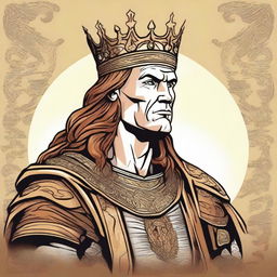 Create an illustration of a Baltic high chieftain in a comic book style